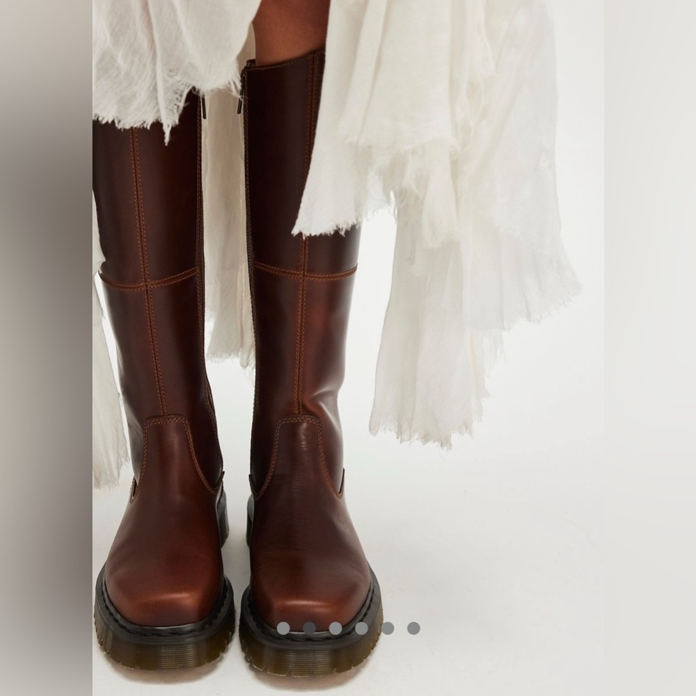 Dr. Martens Brown Leather Heeled Boots - Picture 10 of 12